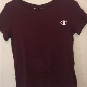 Burgundy champion logo tshirt